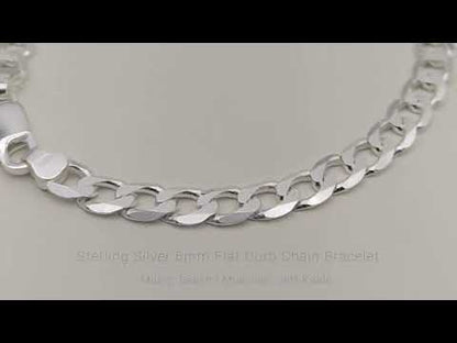 8" Sterling Silver 6mm Flat Curb Bracelet