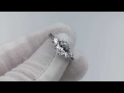 Sterling Silver Oval Cut 3 Stone CZ Ring