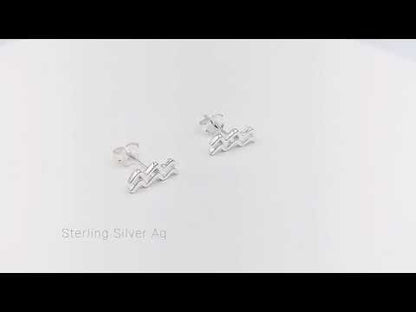 Sterling Silver Aquarius Star Sign Stud Earrings