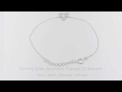 Sterling Silver CZ Triangle Bracelet