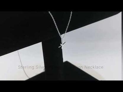 Sterling Silver Pisces Zodiac Sign Necklace