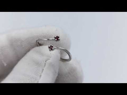 Sterling Silver Adjustable Ruby Ring