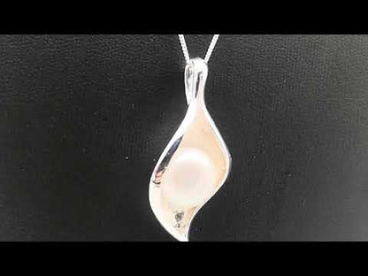 Sterling Silver Freshwater Pearl Shell Pendant