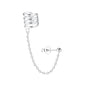 Sterling Silver Ball Stud Cuff & Chain Earring