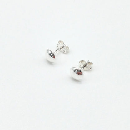 Sterling Silver 6mm Plain Round Stud Earrings