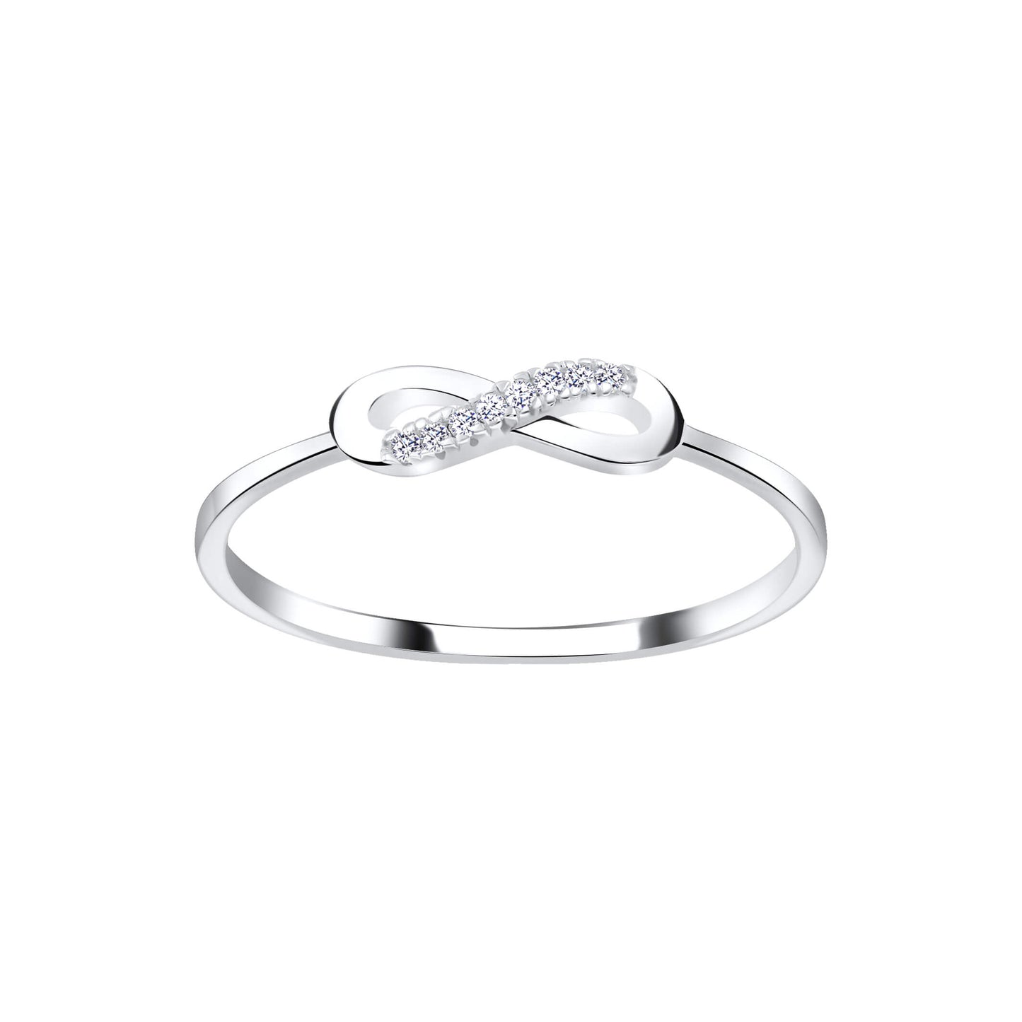 Sterling Silver CZ Infinity Ring