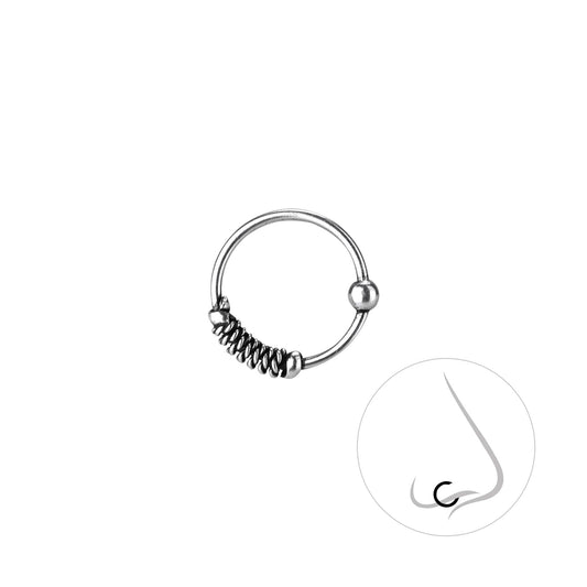 Sterling Silver Twisted Rope Nose Ring