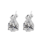 Sterling Silver Pear Cut CZ Stud Earrings