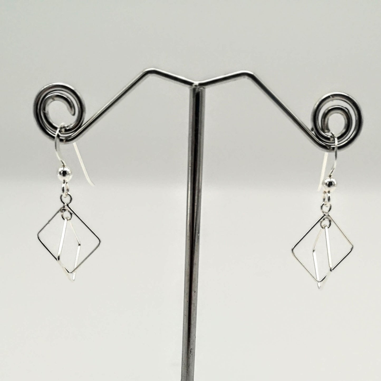 Sterling Silver Square Hook Earrings