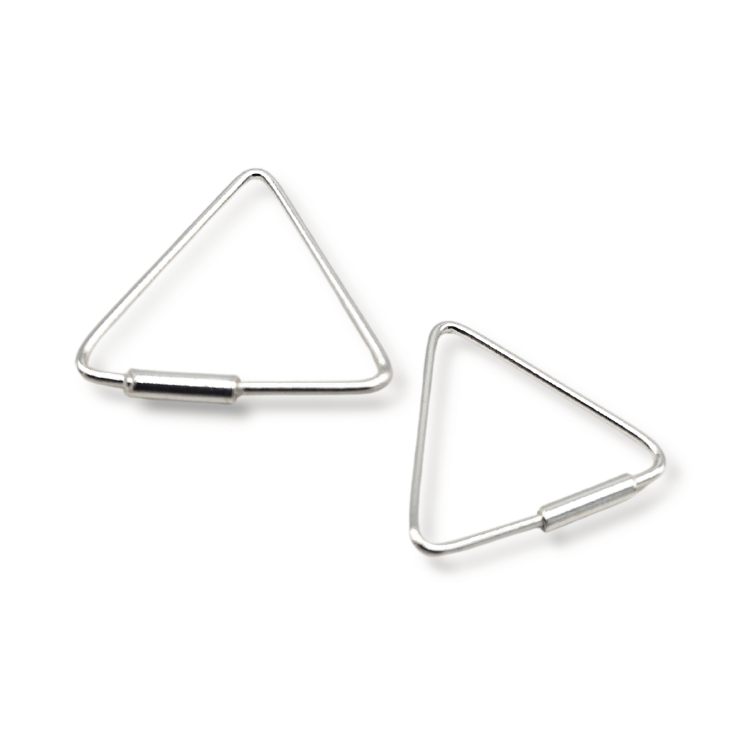 Sterling Silver Triangle Hoop Earrings